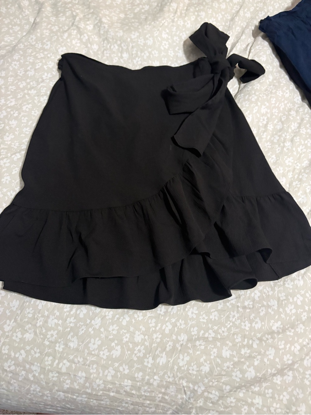 Vero Moda Black Ruffle Wrap Midi Skirt